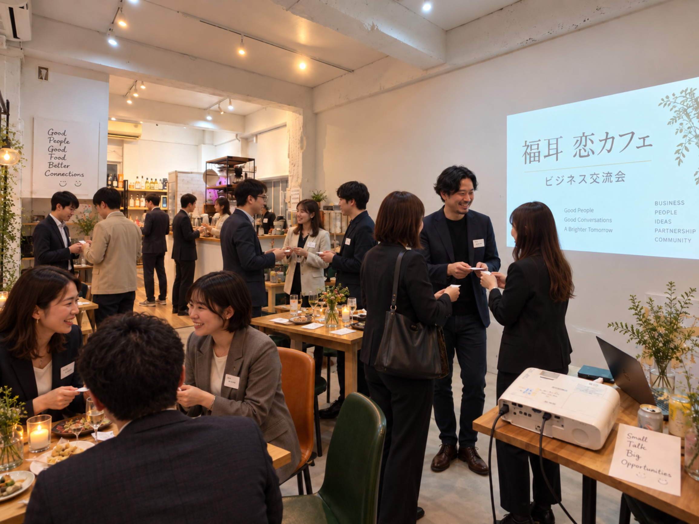 福耳ビジネス交流会で交流する参加者たち